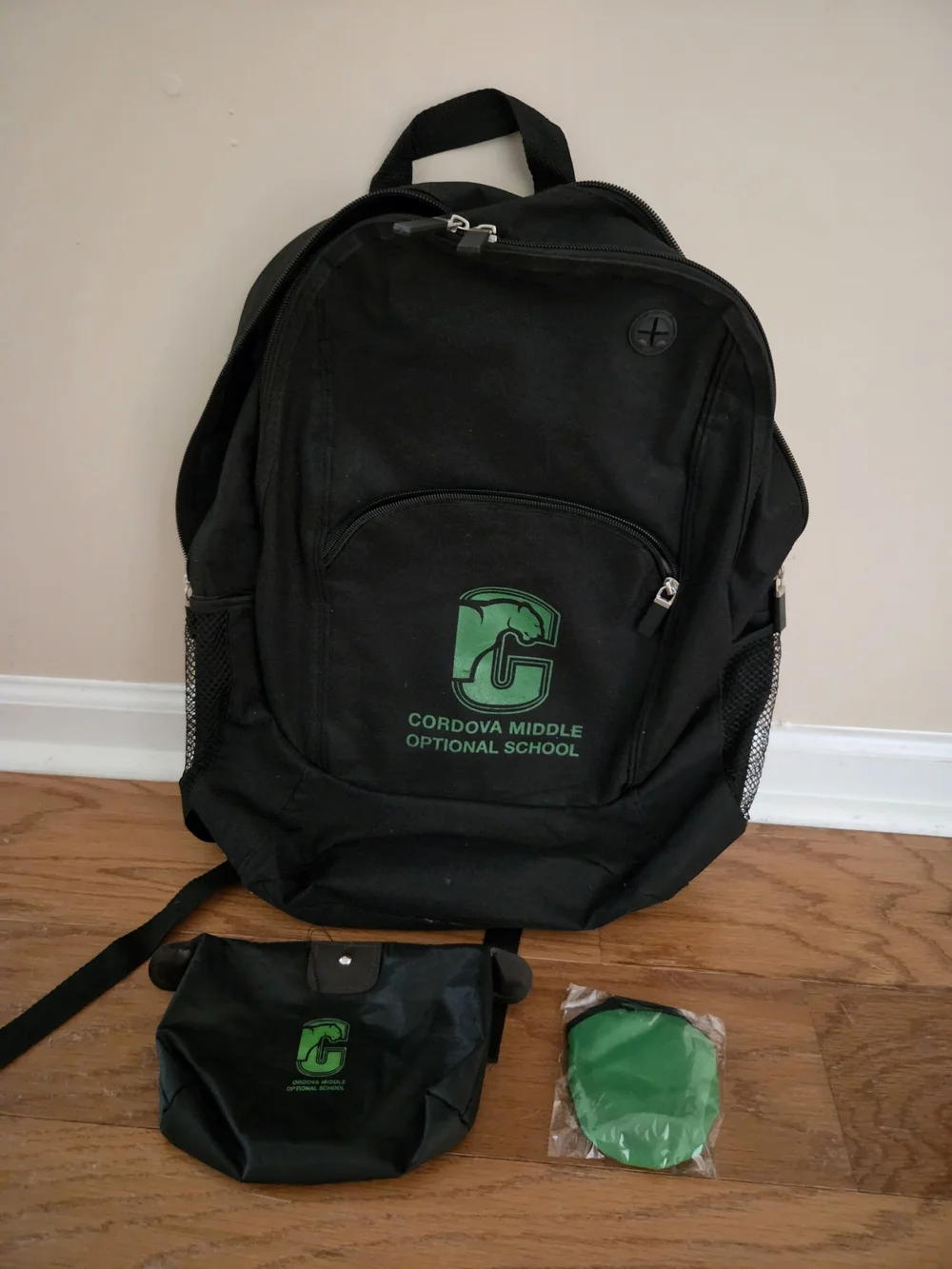 Cordova Middle Optional School Black & Green Backpack